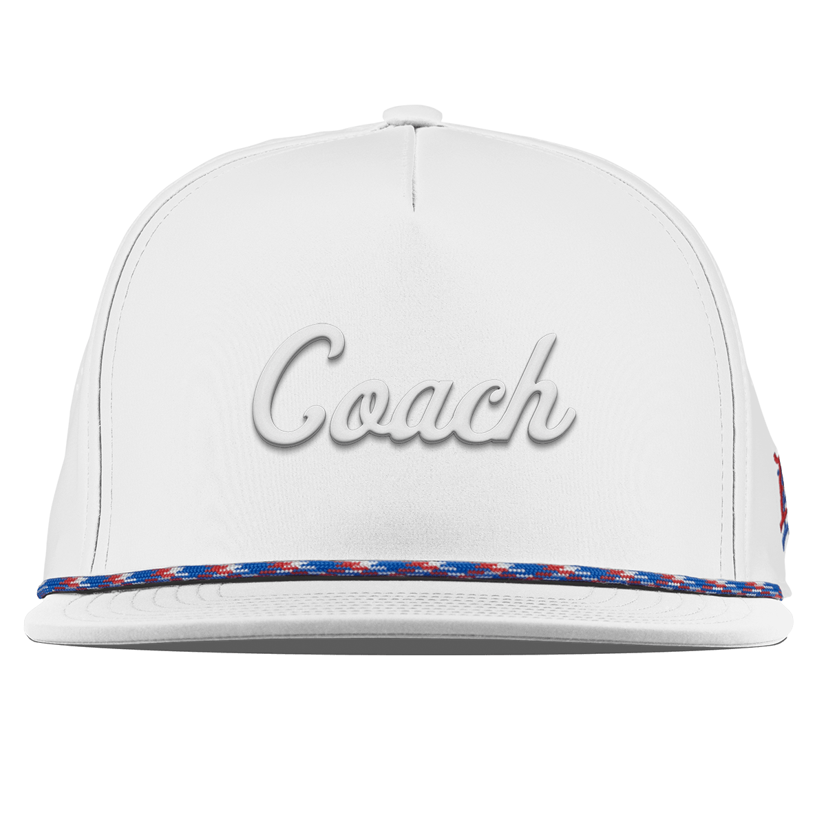 Coach Flat 5 Panel Rope (Script) White RWB