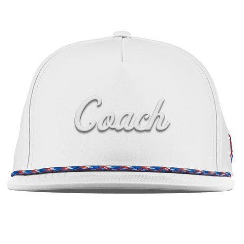 Coach Flat 5 Panel Rope (Script) White RWB