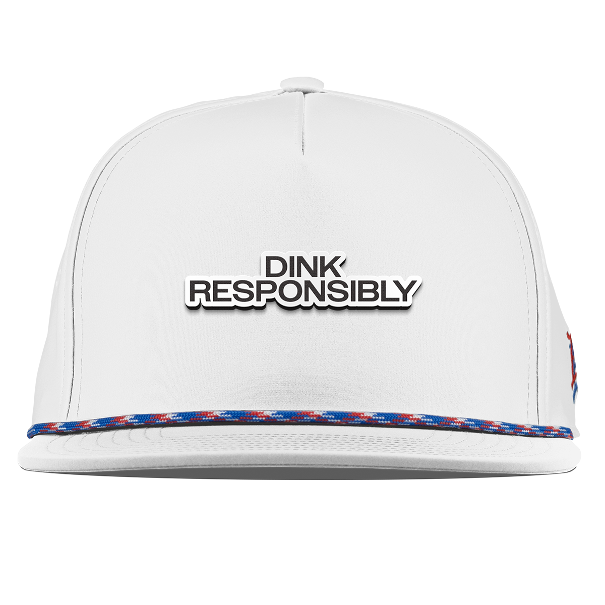 Dink Responsibly Flat 5 Panel Rope White RWB