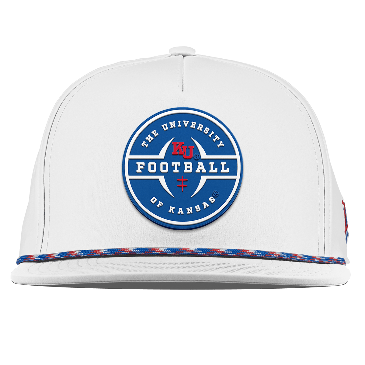 University of Kansas "Kansas Football Legacy" Flat 5 Panel Rope White RWB