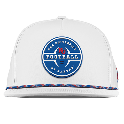 University of Kansas "Kansas Football Legacy" Flat 5 Panel Rope White RWB