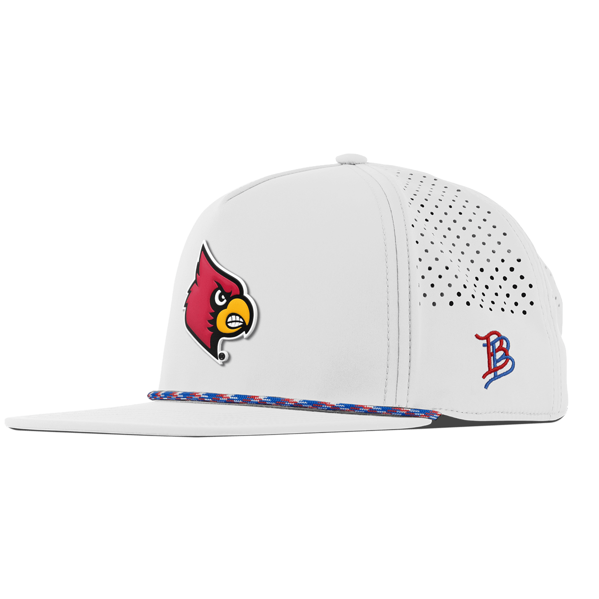 University of Louisville "Louisville Team Logo" Flat 5 Panel Rope White RWB
