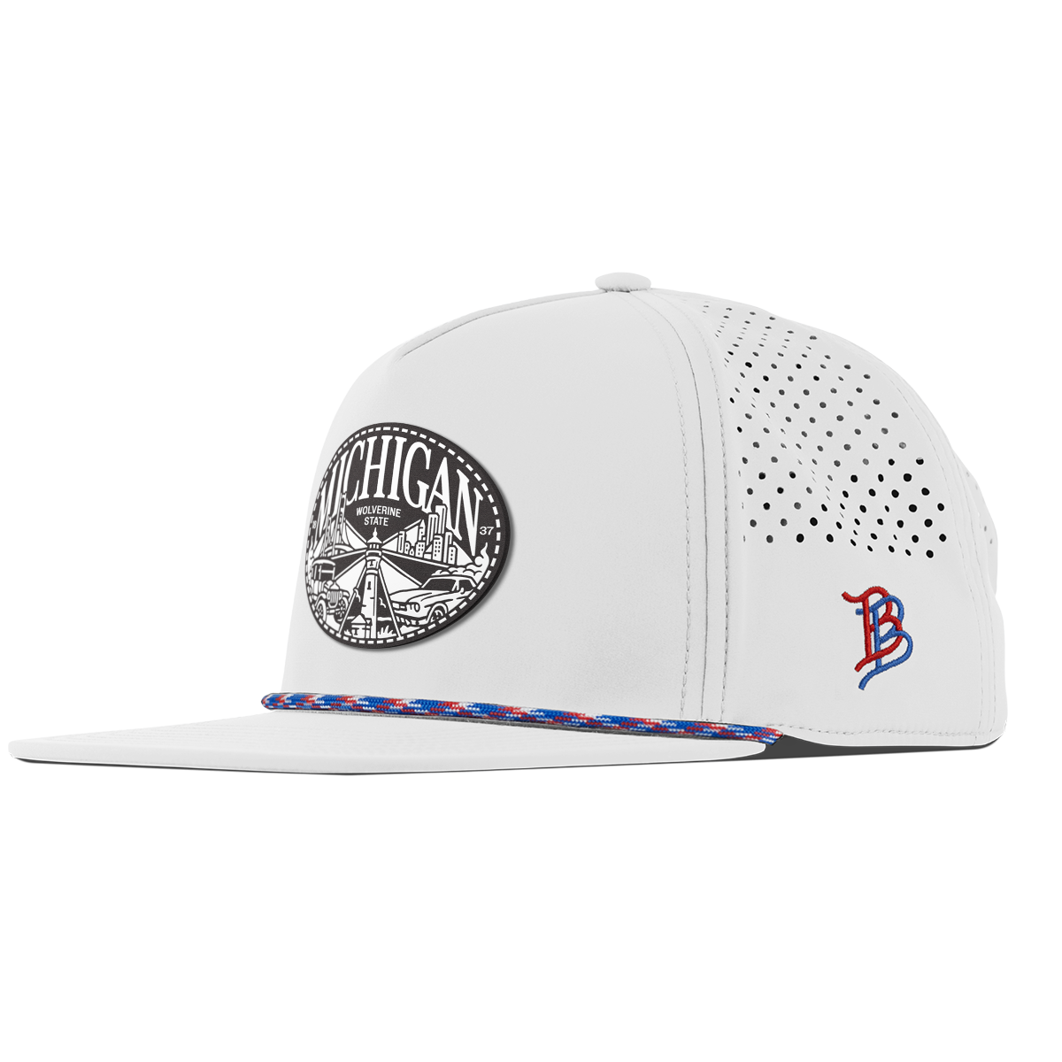 Michigan Traveler Flat 5 Panel Rope White RWB