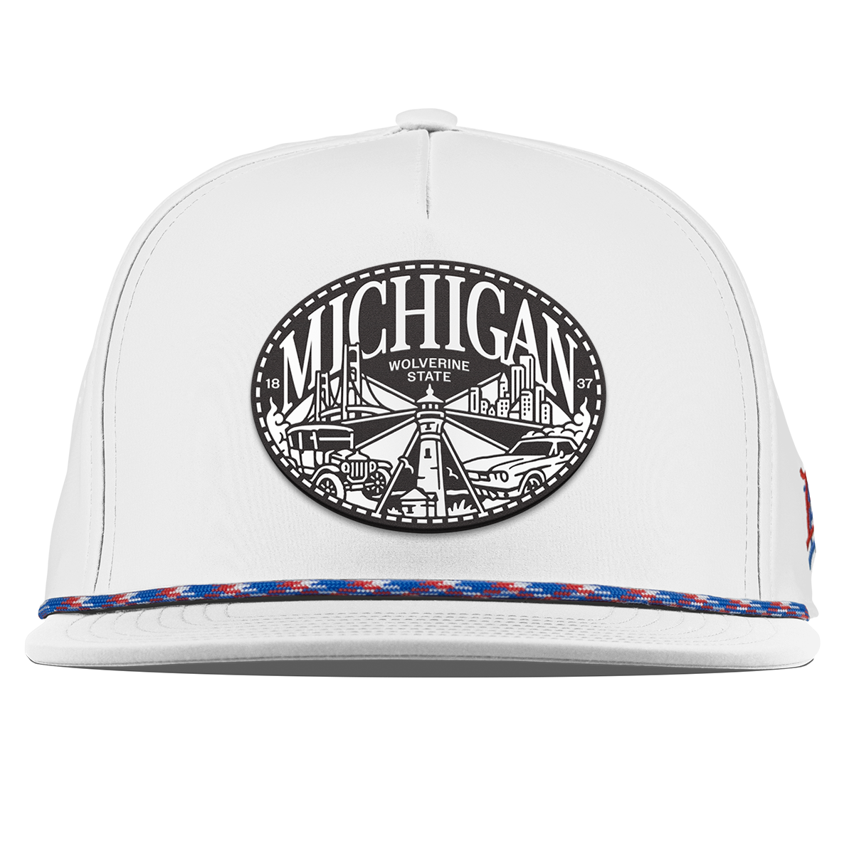 Michigan Traveler Flat 5 Panel Rope White RWB