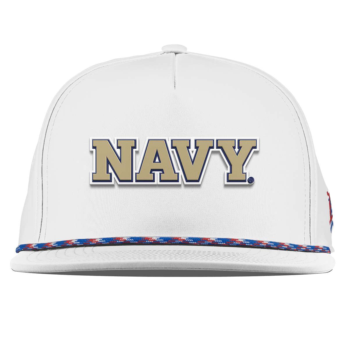 United States Naval Academy "Naval Academy Block" Flat 5 Panel Rope White RWB