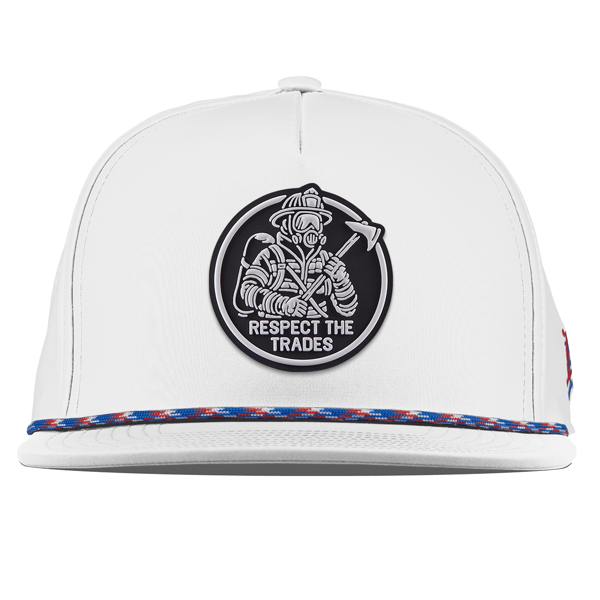Respect The Trades Firefighter Flat 5 Panel Rope White RWB