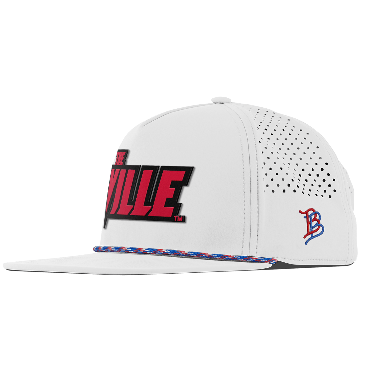 University of Louisville "The Ville Block" Flat 5 Panel Rope White RWB