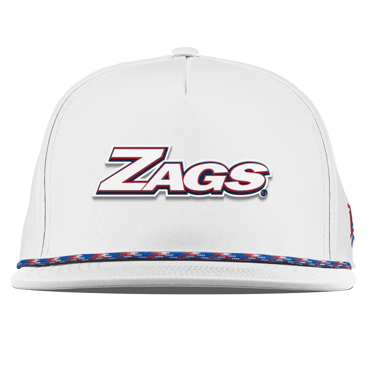 Gonzaga University "Zags Block" Flat 5 Panel Rope White RWB