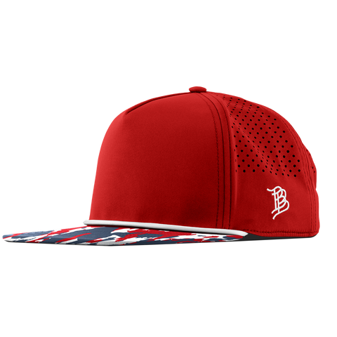 Bare Flat 5 Panel Rope Red/USA Camo + White Rope