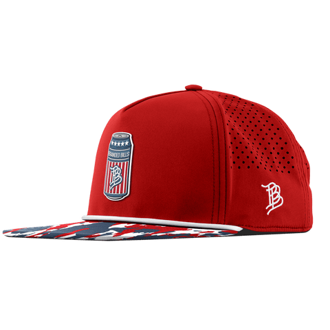 BB Brew Flat 5 Panel Rope Red/USA Camo + White Rope