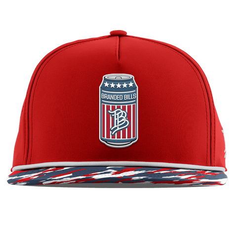 BB Brew Flat 5 Panel Rope Red/USA Camo + White Rope