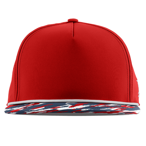 Bare Flat 5 Panel Rope Red/USA Camo + White Rope