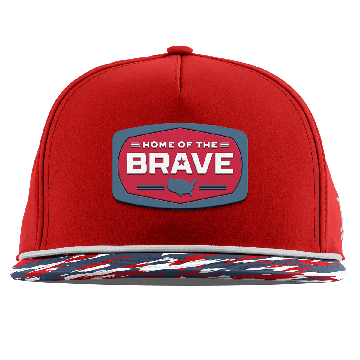 Home of the Brave Flat 5 Panel Rope Red/USA Camo + White Rope