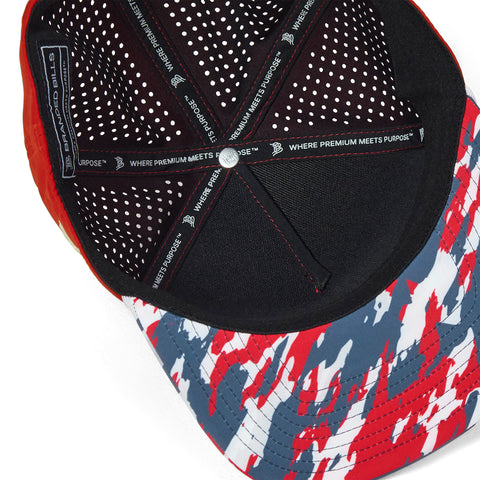 Bare Flat 5 Panel Rope Red/USA Camo + White Rope