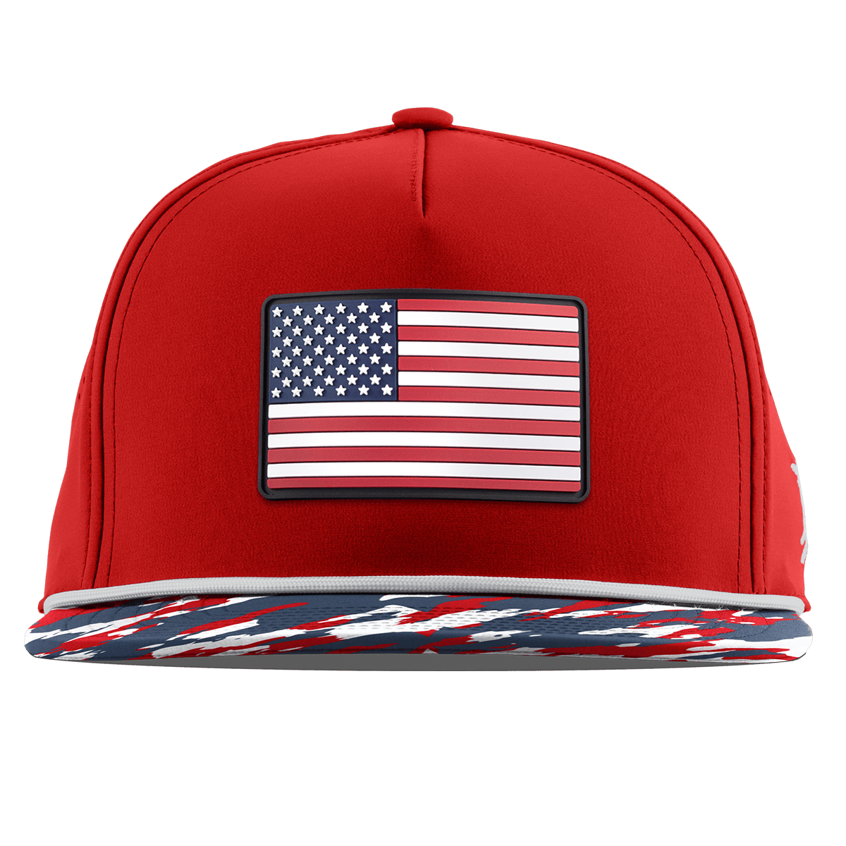 Old Glory Flat 5 Panel Rope Red/USA Camo + White Rope