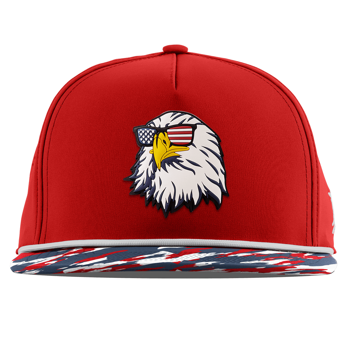 Party Eagle Flat 5 Panel Rope Red/USA Camo + White Rope