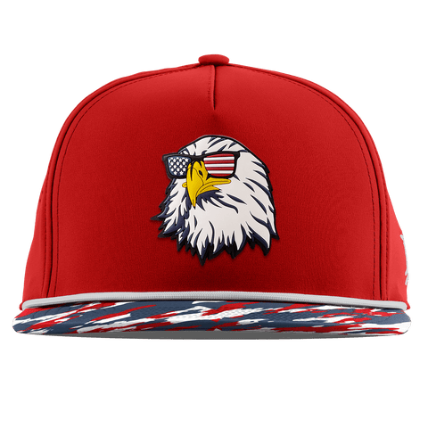 Party Eagle Flat 5 Panel Rope Red/USA Camo + White Rope