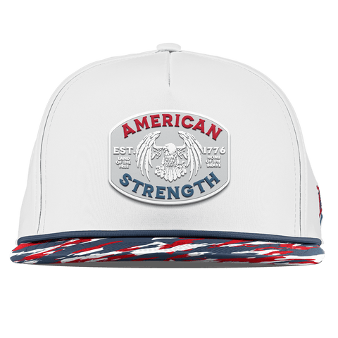 American Strength USA Flat 5 Panel Rope White/USA Camo + Orion Rope