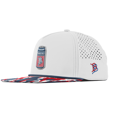 BB Brew Flat 5 Panel Rope White/USA Camo + Orion Rope
