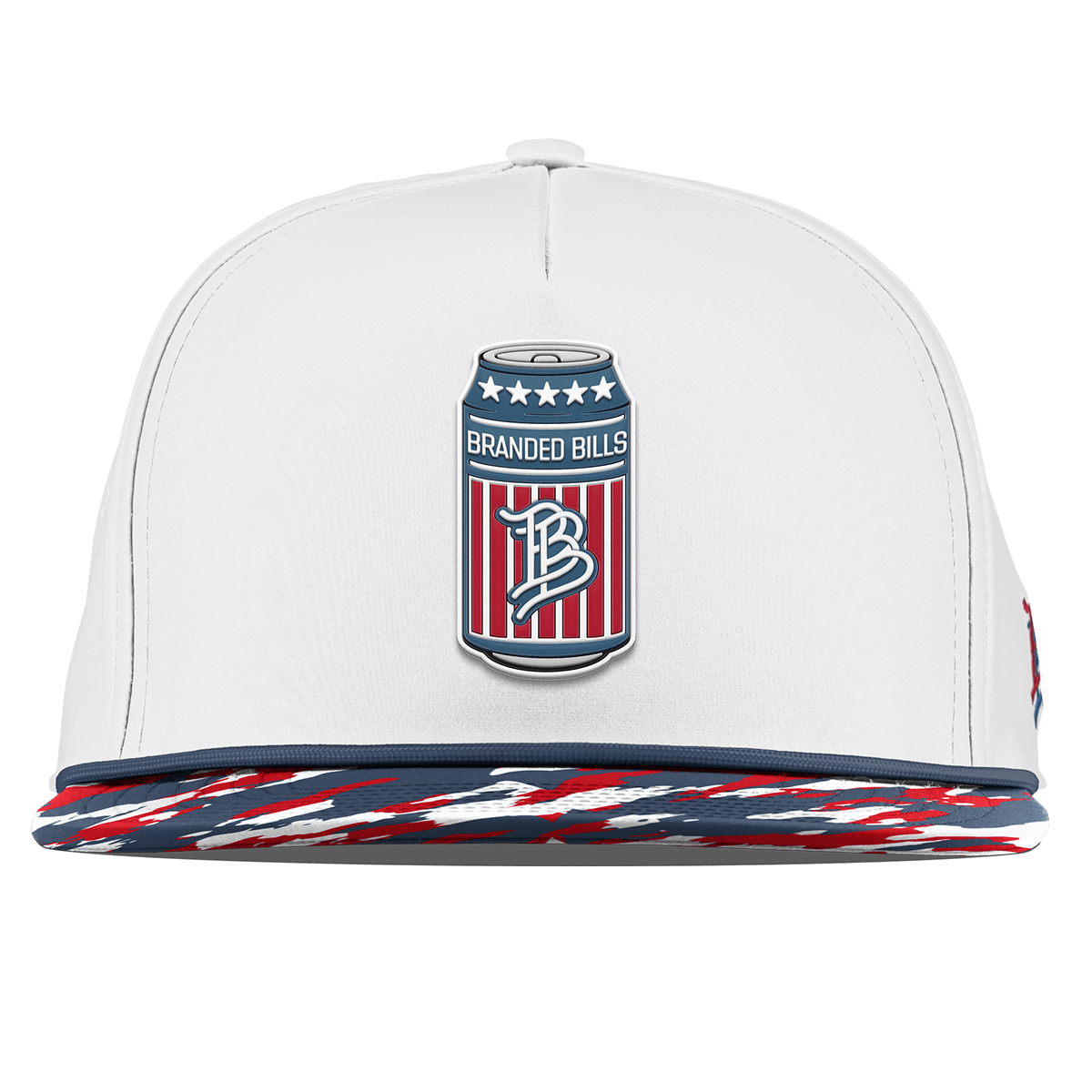 BB Brew Flat 5 Panel Rope White/USA Camo + Orion Rope