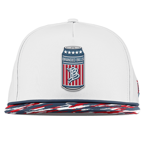 BB Brew Flat 5 Panel Rope White/USA Camo + Orion Rope
