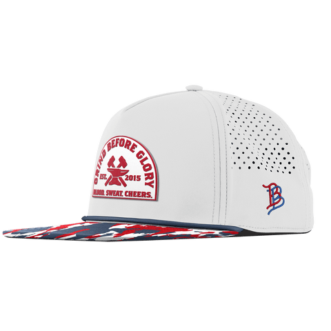 Grind Before Glory Flat 5 Panel Rope White/USA Camo + Orion Rope