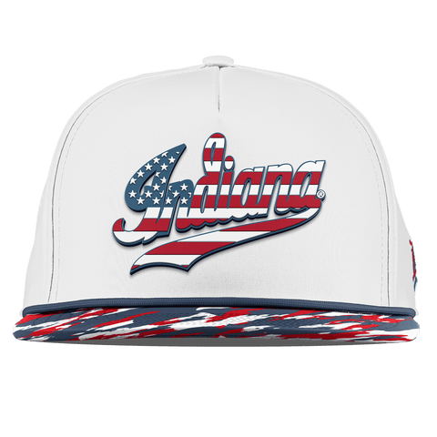 Indiana University "Indiana Stars & Stripes" Flat 5 Panel Rope White/USA Camo + Orion Rope