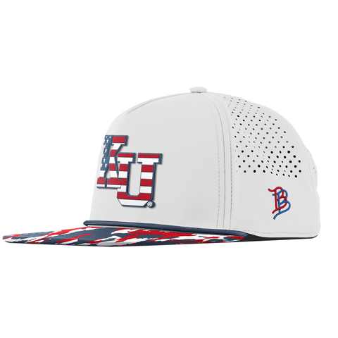 University of Kansas "Kansas Stars & Stripes" Flat 5 Panel Rope White/USA Camo + Orion Rope