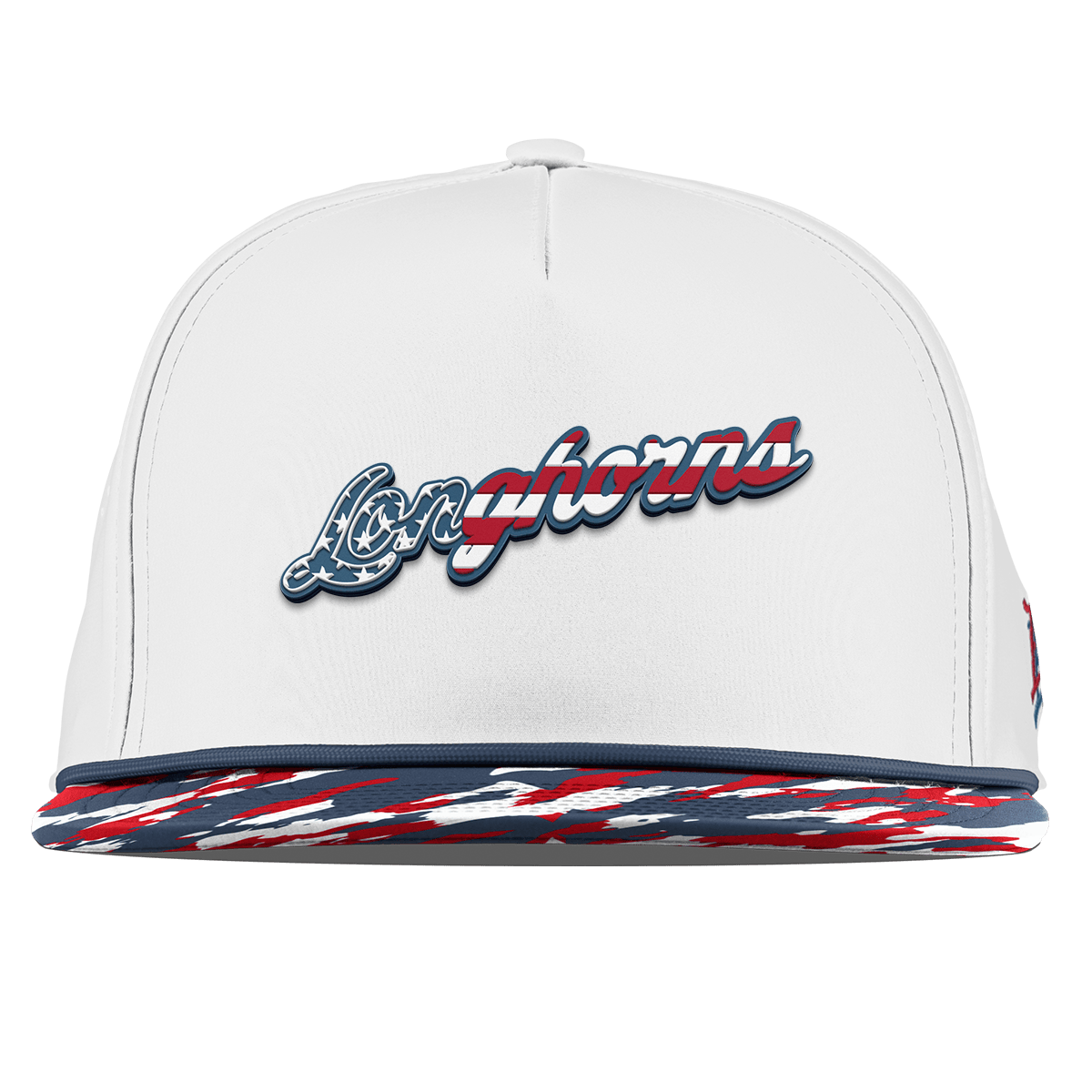 University of Texas "Longhorns Stars & Stripes" Flat 5 Panel Rope White/USA Camo + Orion Rope