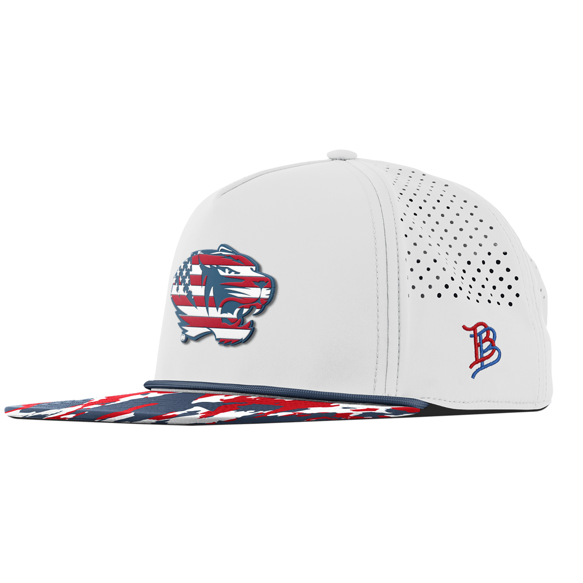 University of Missouri "Missouri Stars & Stripes" Flat 5 Panel Rope White/USA Camo + Orion Rope