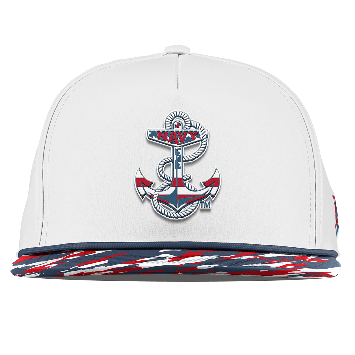 Naval Academy "Navy Stars & Stripes" Flat 5 Panel Rope White/USA Camo + Orion Rope