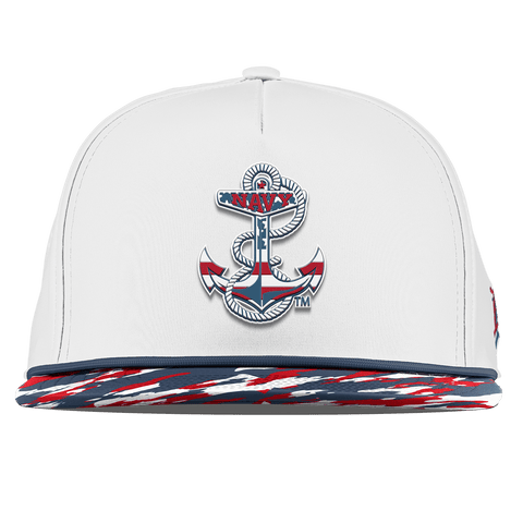 Naval Academy "Navy Stars & Stripes" Flat 5 Panel Rope White/USA Camo + Orion Rope
