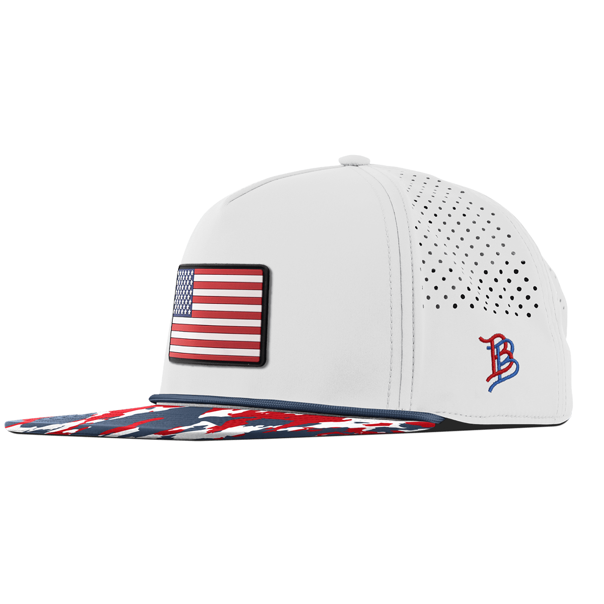 Old Glory Flat 5 Panel Rope White/USA Camo + Orion Rope