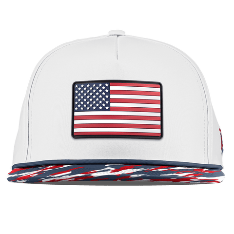 Old Glory Flat 5 Panel Rope White/USA Camo + Orion Rope