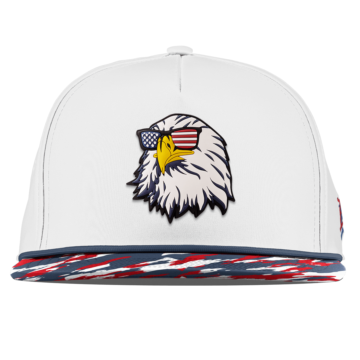 Party Eagle Flat 5 Panel Rope White/USA Camo + Orion Rope