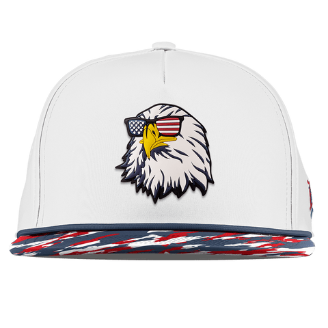 Party Eagle Flat 5 Panel Rope White/USA Camo + Orion Rope