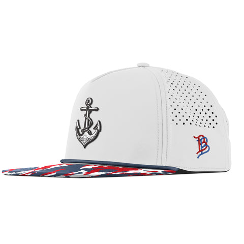 The Deeps Anchor Flat 5 Panel Rope White/USA Camo + Orion Rope