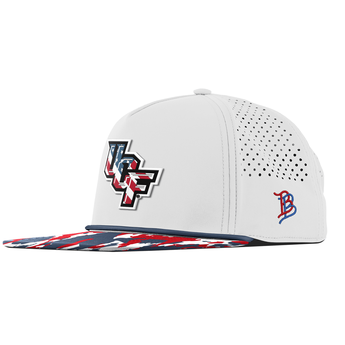 University of Central Florida "UCF Stars & Stripes" Flat 5 Panel Rope White/USA Camo + Orion Rope