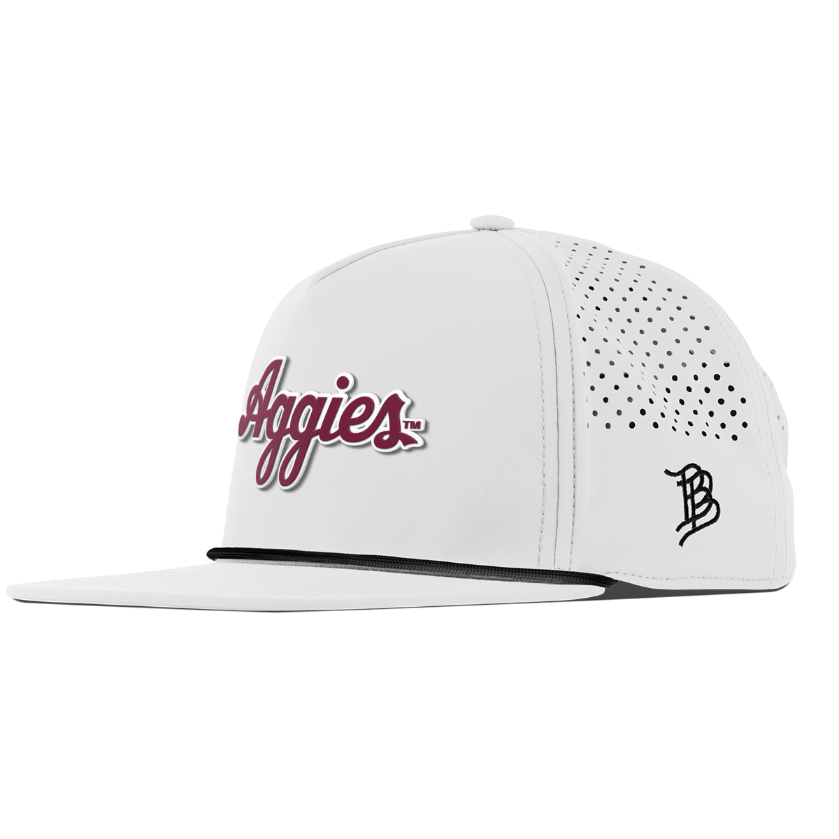 Texas A&M University "Aggies Script" Flat 5 Panel Rope White