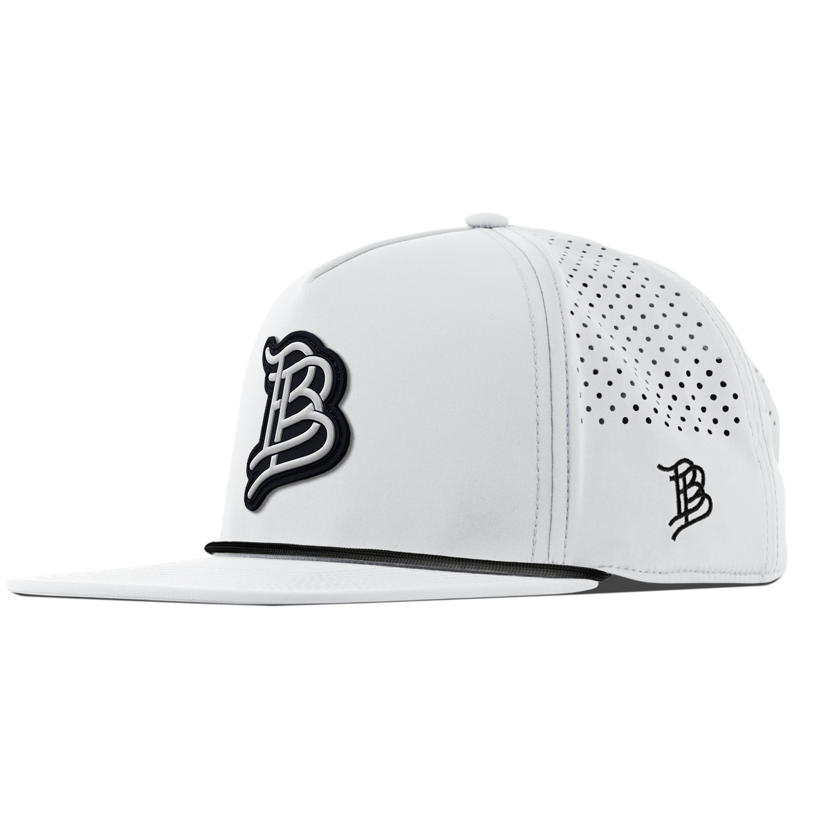 BB Baseball Cutout PVC Flat 5 Panel Rope White
