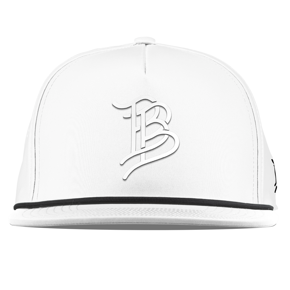 Stacked BB Icon Flat 5 Panel Rope White