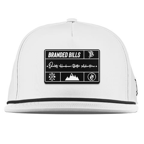 Branded Team Logo PVC Flat 5 Panel Rope White