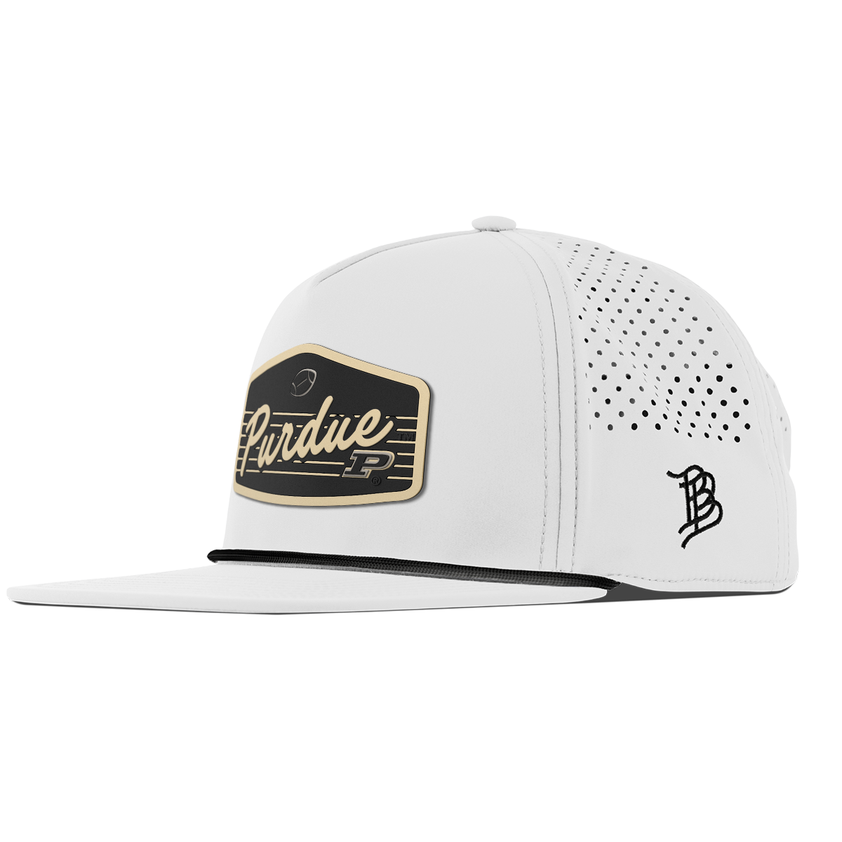 Purdue University "Boilermakers Football" Flat 5 Panel Rope White