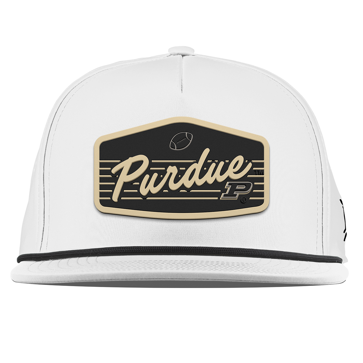 Purdue University "Boilermakers Football" Flat 5 Panel Rope White