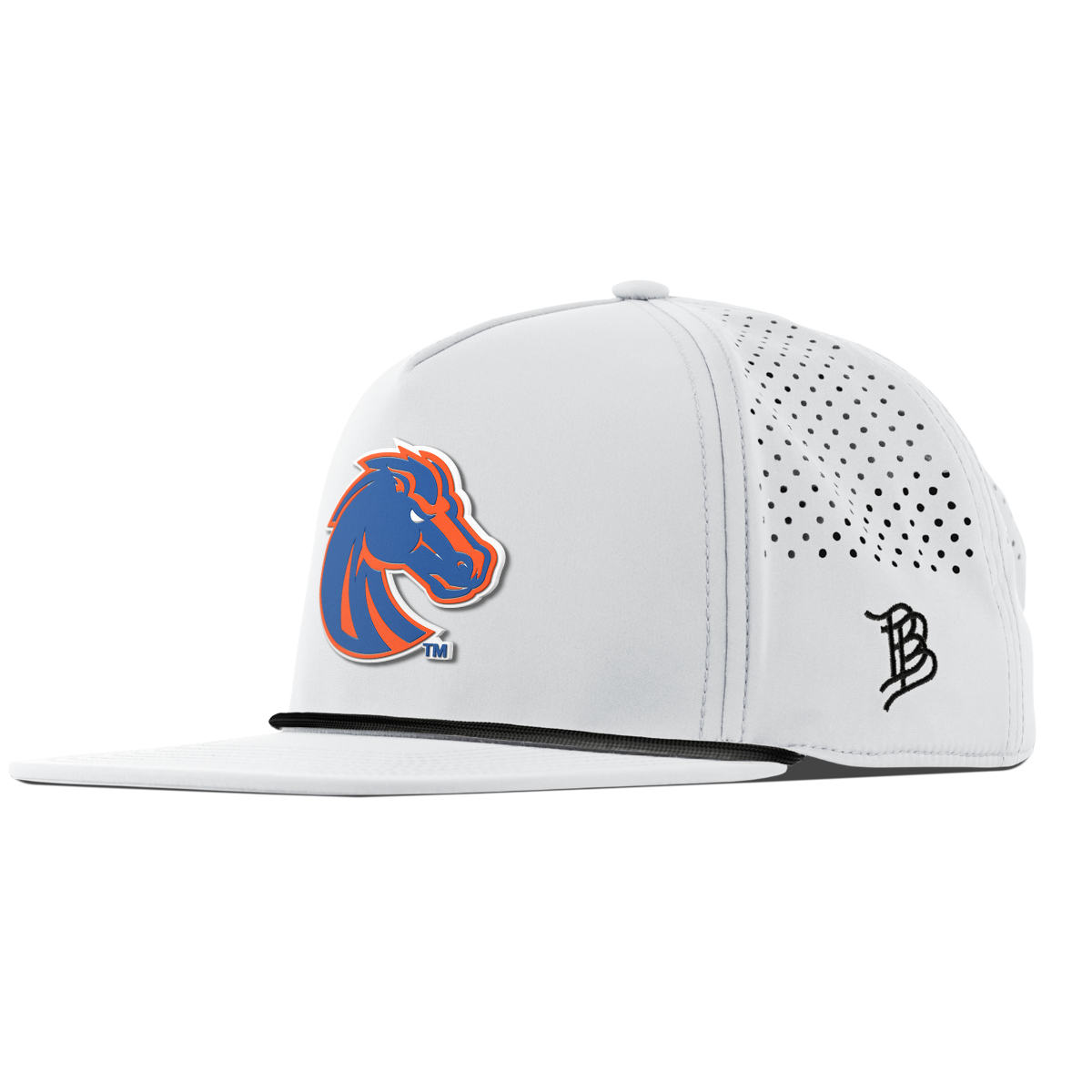 Boise State University "Boise State Broncos Orange" Flat 5 Panel Rope White