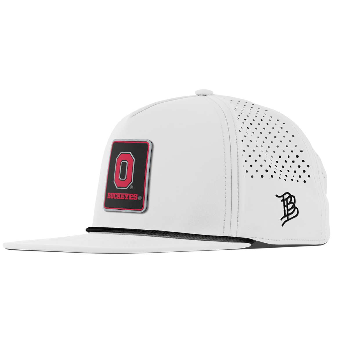 Ohio State University "Buckeyes Badge" Flat 5 Panel Rope White