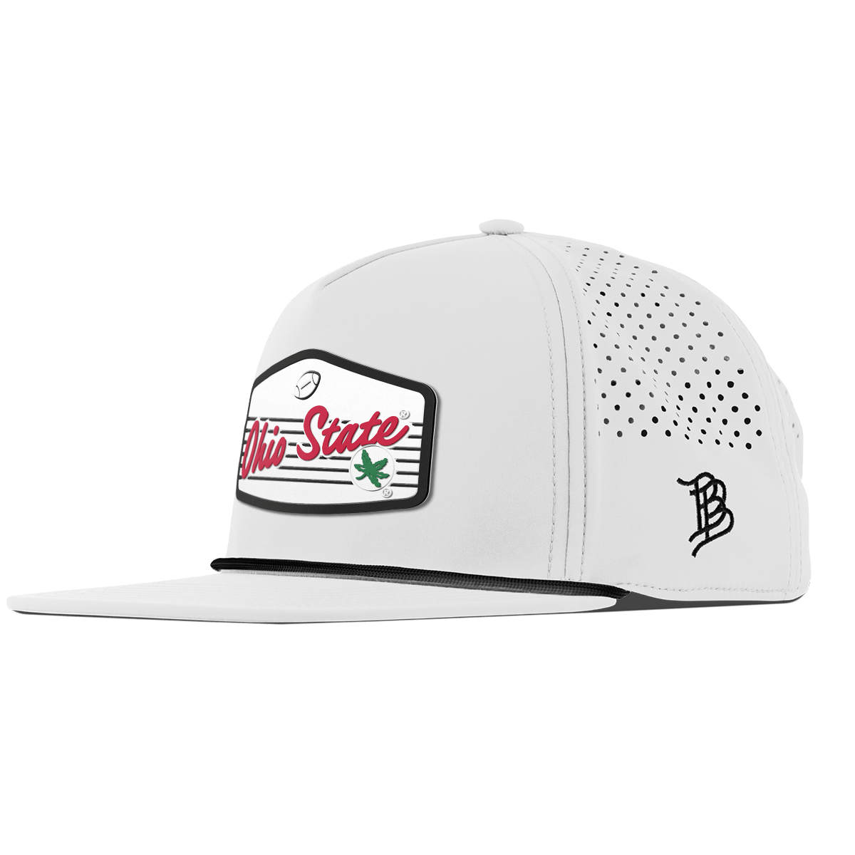 Ohio State University "Buckeyes Football'" Flat 5 Panel Rope White