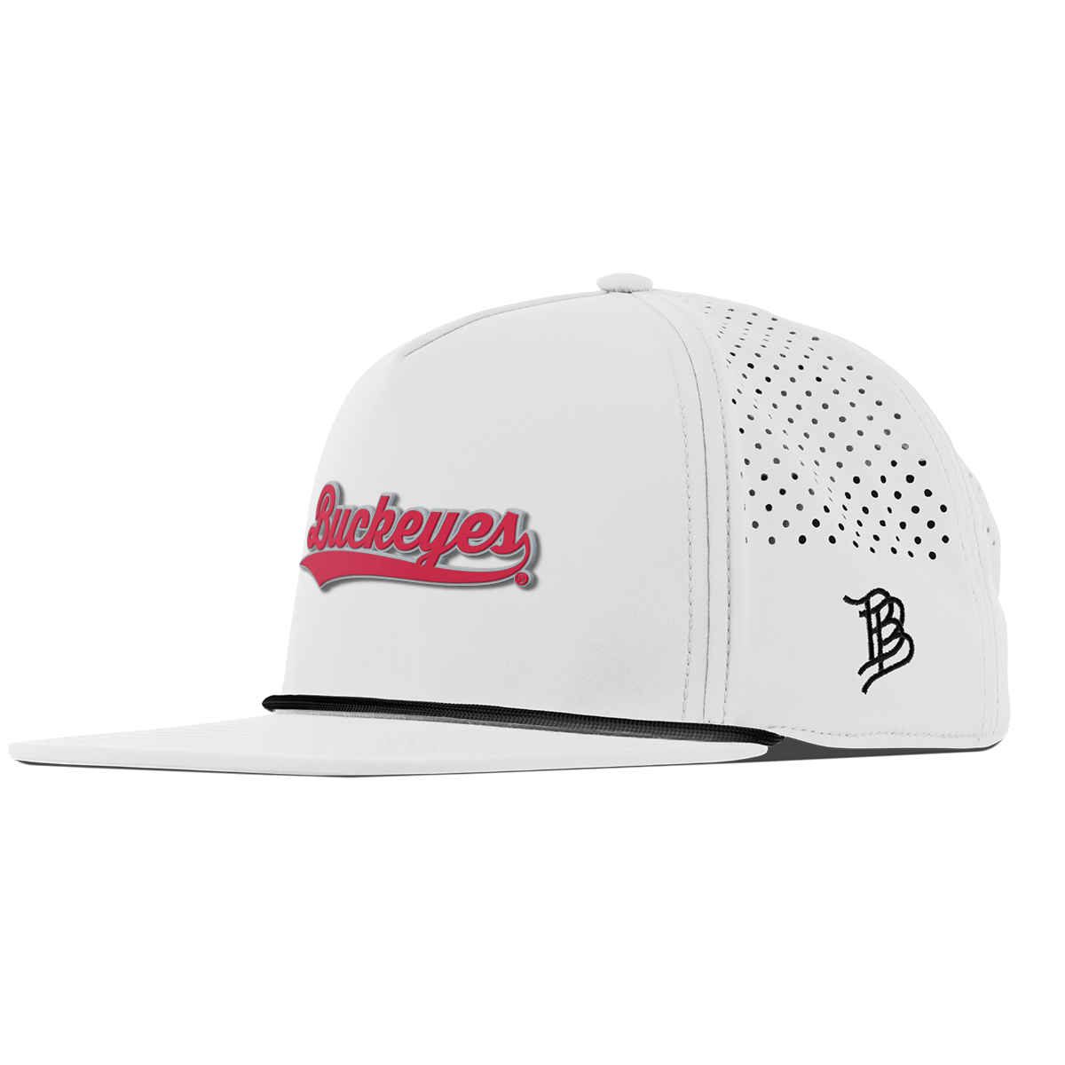 Ohio State University "Buckeyes Script" Flat 5 Panel Rope White