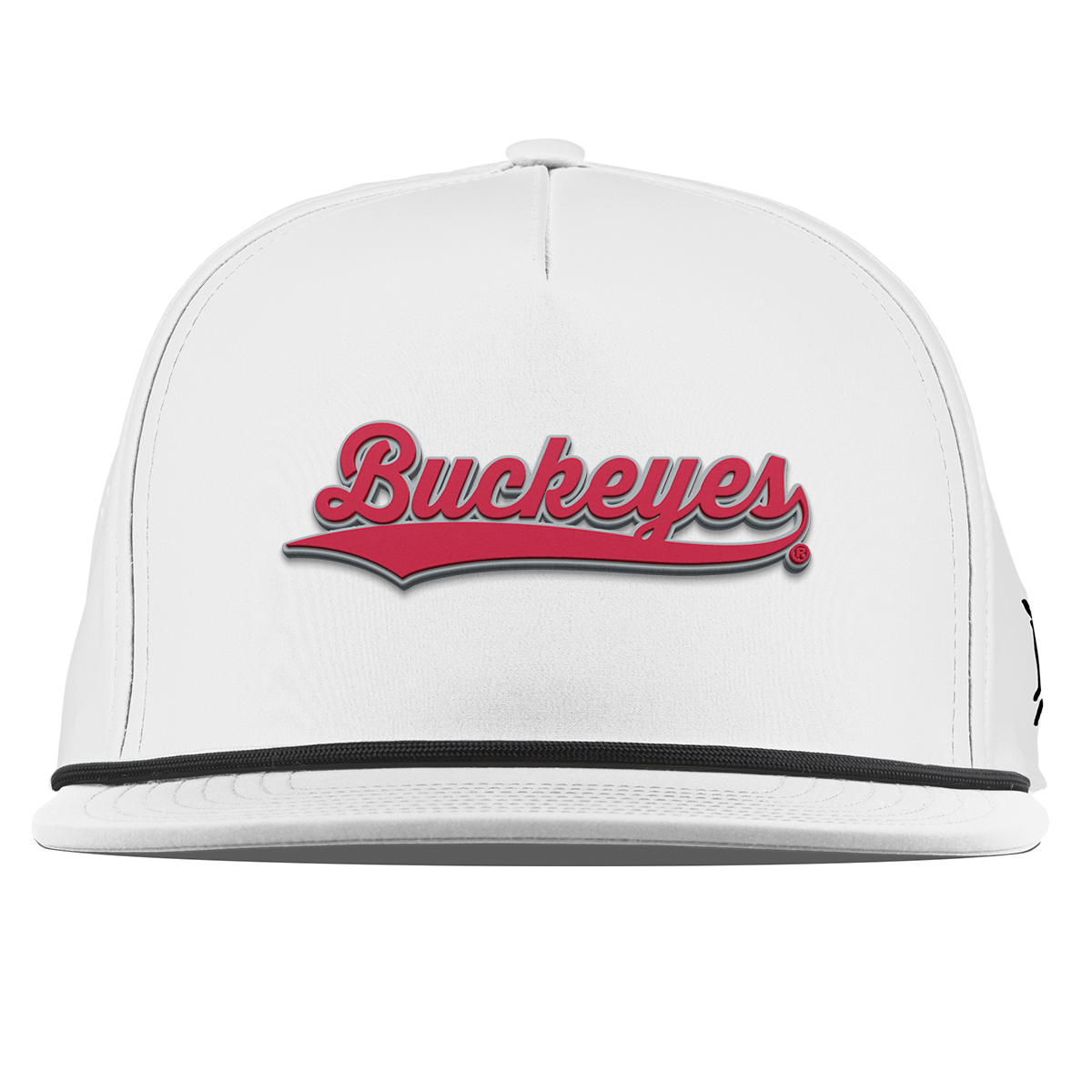 Ohio State University "Buckeyes Script" Flat 5 Panel Rope White
