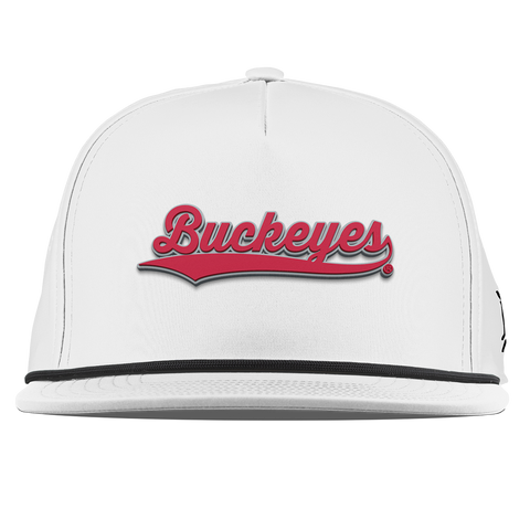 Ohio State University "Buckeyes Script" Flat 5 Panel Rope White